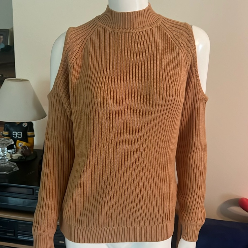 New Cold Shoulder Turtleneck Sweater